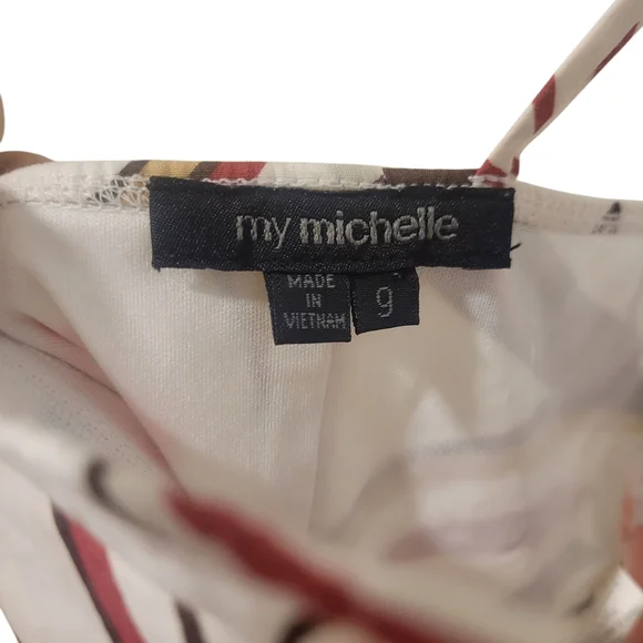 My Michelle Floral Mini Dress - Orange, Black, and White - Picture 2 of 3